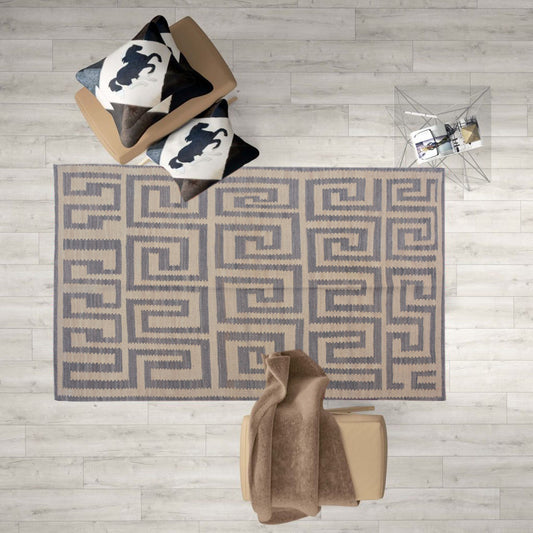 Modern Dark Grey Kilim Rug