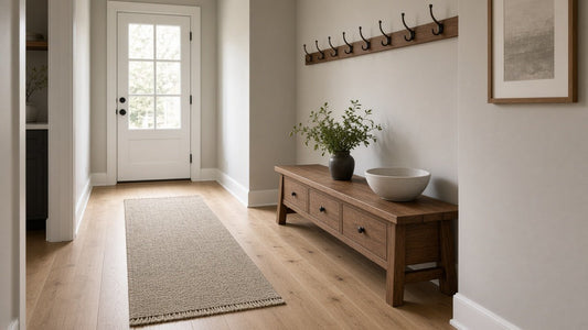 Hallway runner rug placement