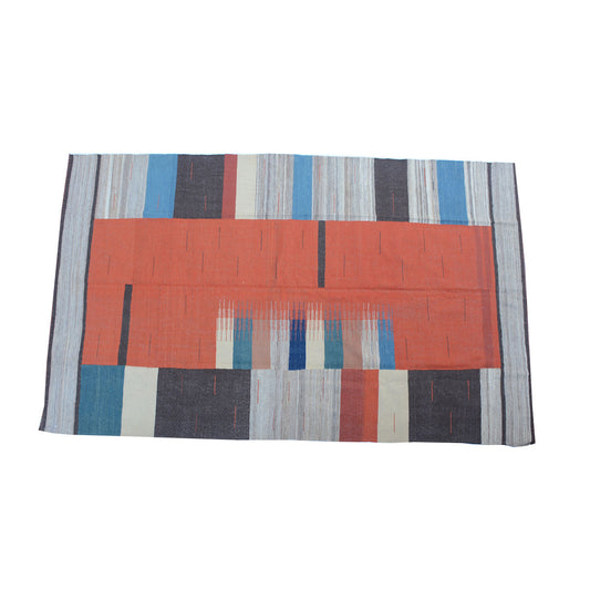 Modern Bean Red Kilim Rug