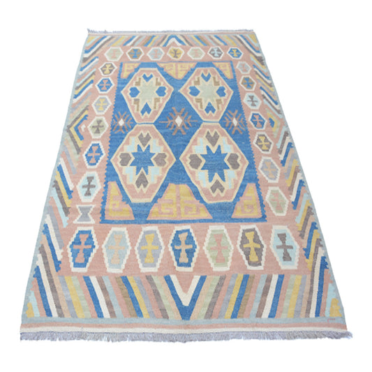 Modern Glaucous Kilim Rug